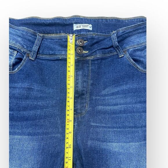 Blue Savy Cargo Jeans Women’s 22 Retro Blue Skinny Leg Denim - Picture 5 of 7